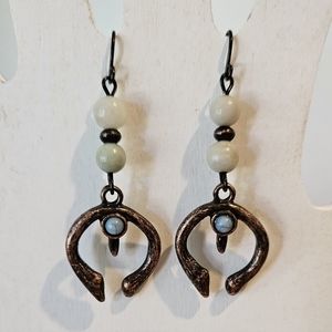 NWT'S - SHYANNE - Lucky Drop Fishhook Earrings. Copper Tone with Beads